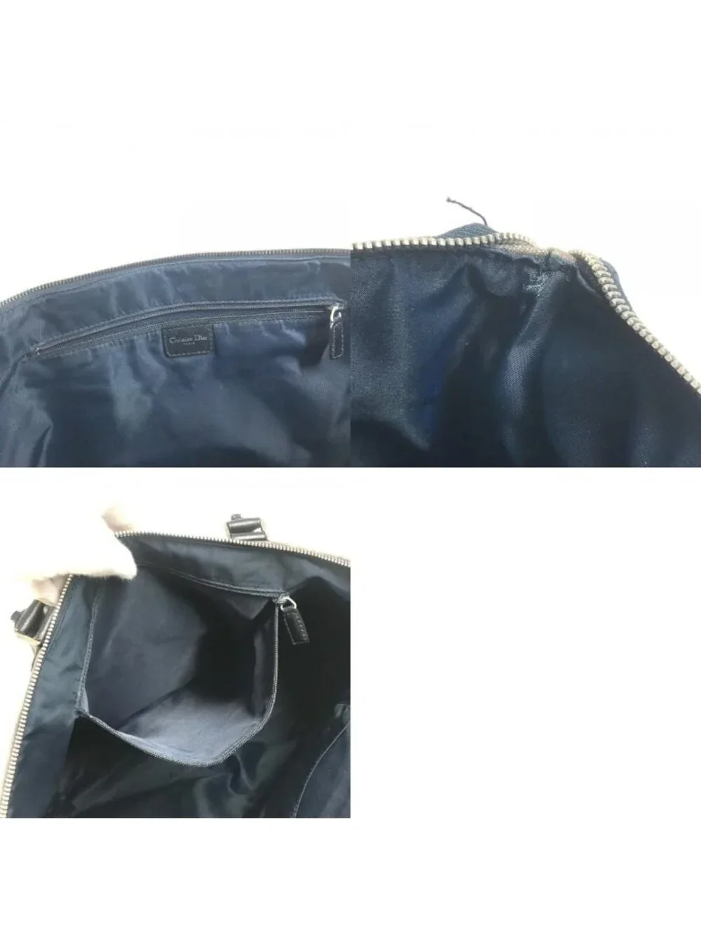Dior Handbag Trotter Logo Denim Leather Blue